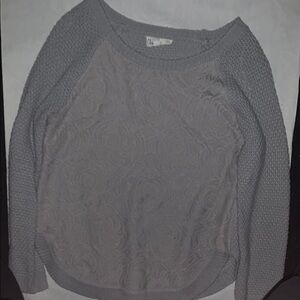 Gray Flower Textured Women's Sweater